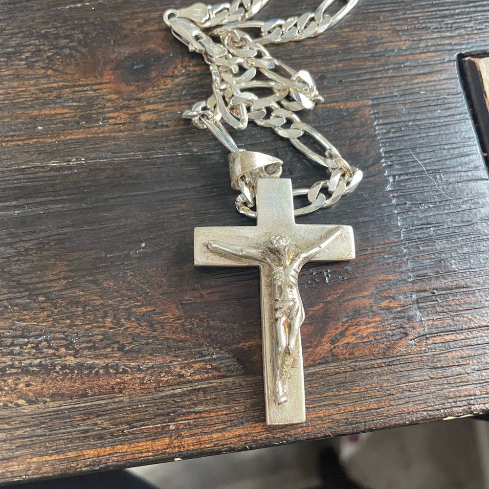Sterling silver chain and cross